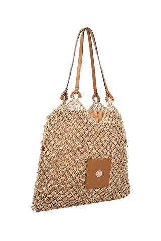 Abaca Woven Large Tote Bag - Natural