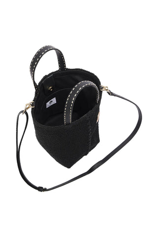 Abaca Woven Mini Tote Bag – Black