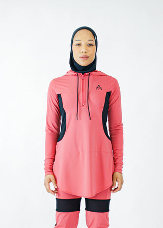 Anna Hooded Performance Tunic - Blaze / Noir