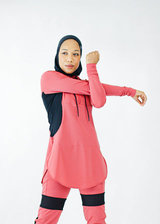 Anna Hooded Performance Tunic - Blaze / Noir