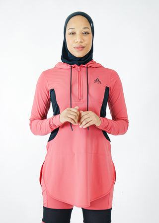 Anna Hooded Performance Tunic - Blaze / Noir