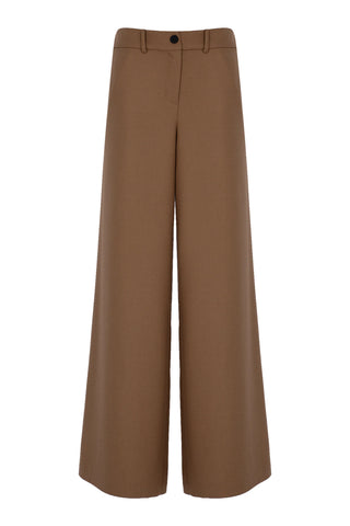 Vivian Relaxed-Fit Wide-Leg Pants – Brown