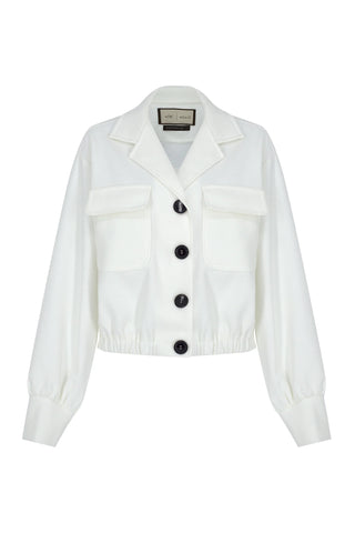 Astrid Waffle Textured Blouse – White