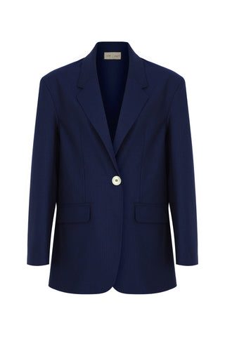 Madeleine Oversize Pinstripe Blazer – Navy