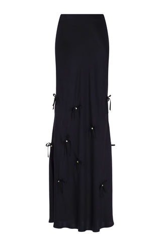 Glamour Black Bias Long Skirt