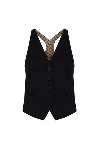 Inara Fine-Strap Vest – Black