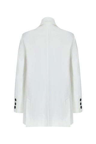 Maëlle Oversize Knit Blazer – White