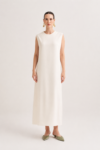 Lina Sleeveless Maxi Dress – Cream