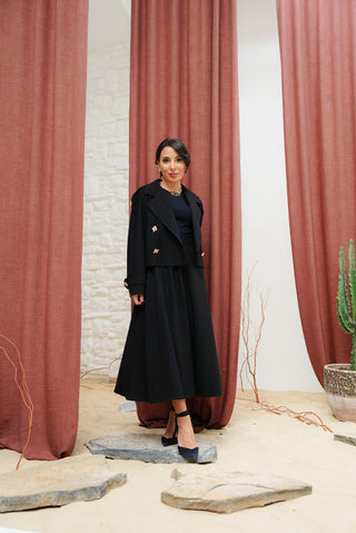 Zayn Mini Trench Set – Black