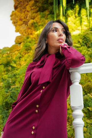 Zayn Shirt Dress – Bordeaux