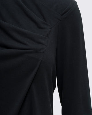Drape Detaylı Modal Tunik - Siyah