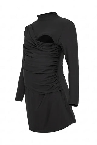 Maternity & Nursing Swim Dress - Black