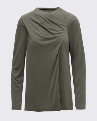 Drape Detaylı Modal Tunik - Çağla Yeşili