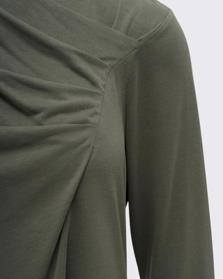 Drape Detaylı Modal Tunik - Çağla Yeşili