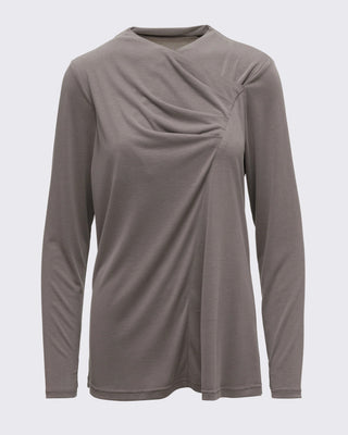 Drape Detaylı Modal Tunik - Haki