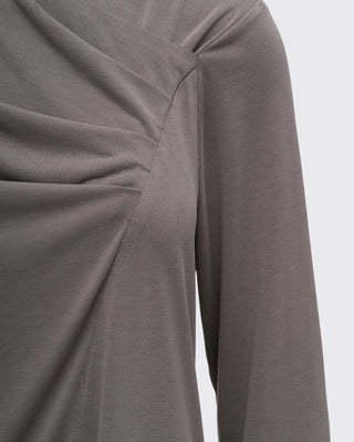 Drape Detaylı Modal Tunik - Haki