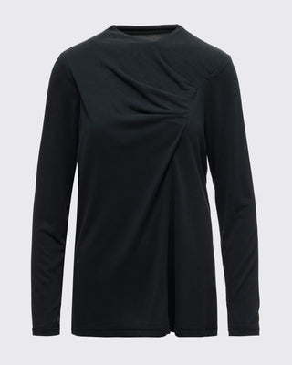 Drape Detaylı Modal Tunik - Siyah