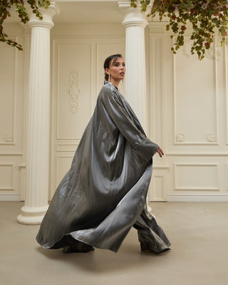 Sorelle Metallic Abaya - Gray