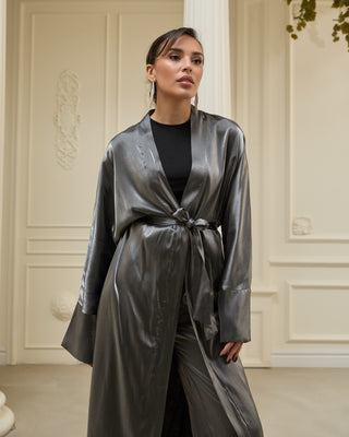 Sorelle Metallic Abaya - Gray
