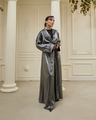 Sorelle Metallic Abaya - Gray