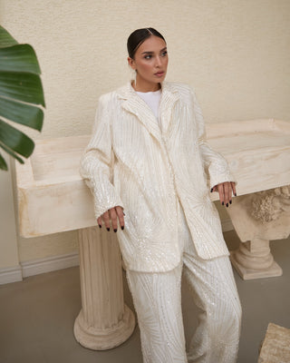 Seraphine Luxe Embellished Co-Ord Set – Ivory