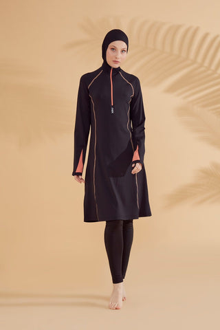 Lycra Black Burkini Modest Swimwear M2333