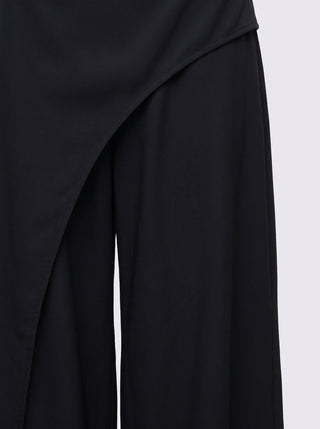 Hafif Teknik Kumaşlı Pantolon Etek - Siyah