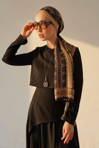 Layered Maxi Evening Dress – Black