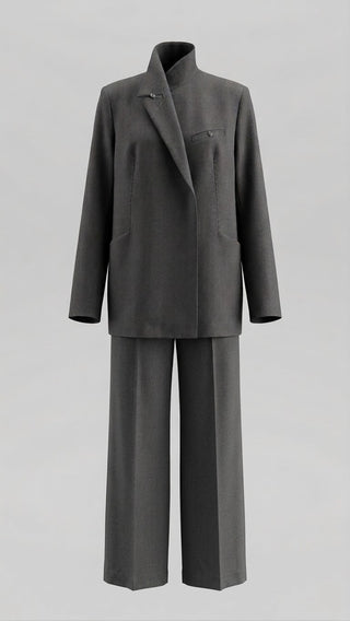 Franki Asymmetric Tailored Jacket – Grey