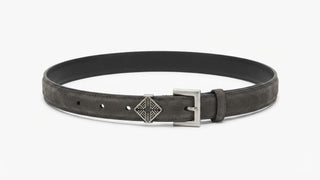 Suede-Effect Belt – Grey