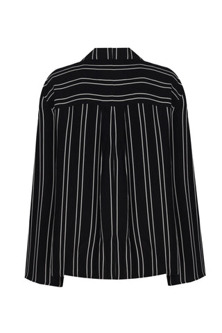Lupita Striped Shirt – Black