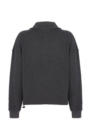 Karin Half-Zip Textured Sweatshirt – Charcoal