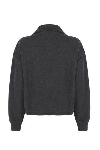 Mirka Knit Half-Zip Sweatshirt – Charcoal