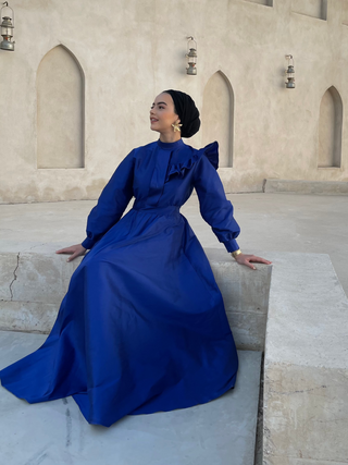 Royal – Sapphire Blue Ruffle Maxi Dress | Modest Luxury