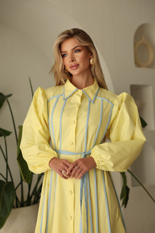 Santorini Yellow Striped Maxi Dress