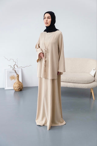 Edana Two-Piece Set – Tie-Front Cape & Basic Dress