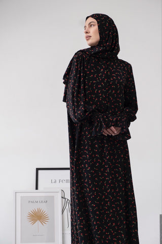 Floral Prayer Dress with Matching Scarf