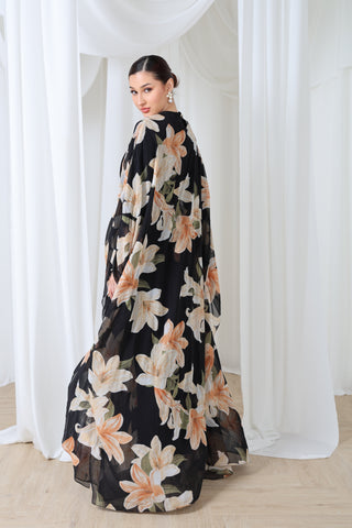 Lily – Floral Chiffon Butterfly Maxi Dress | Modest Luxury