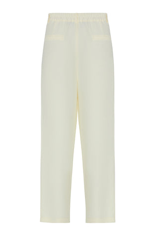 Elegant Edge High-Waist Trousers – Ecru