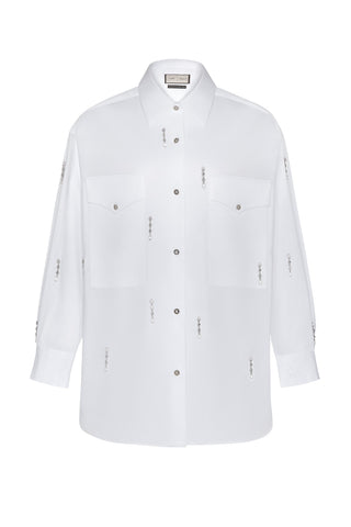 Teardrop Shirt Swarovski Stone Detail 100% Cotton