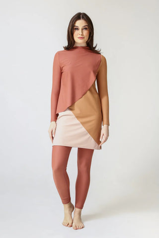 Cape Swim Dress - Earth