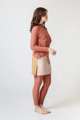Cape Swim Dress - Earth