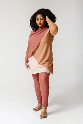 Cape Swim Dress - Earth