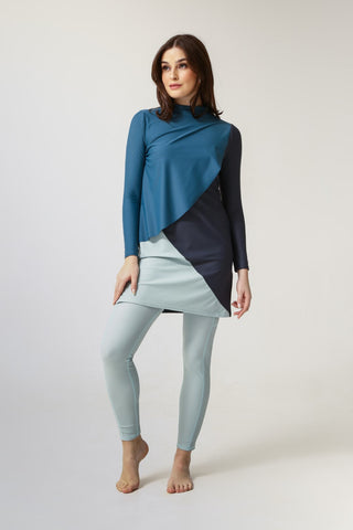 Cape Swim Dress - Wave