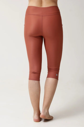 Capri Swimming Leggings with the Pocket - Clay