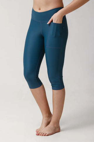 Capri Swimming Leggings with the Pocket - Wave