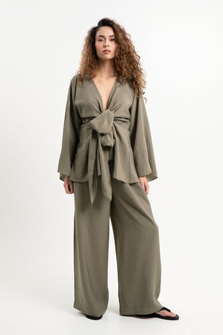 Elan Wrap Top - Olive