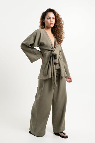 Elan Wrap Top - Olive