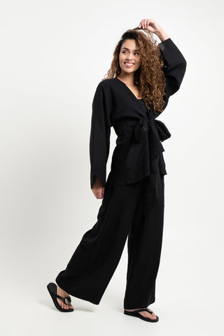 Elan Wrap Top - Black