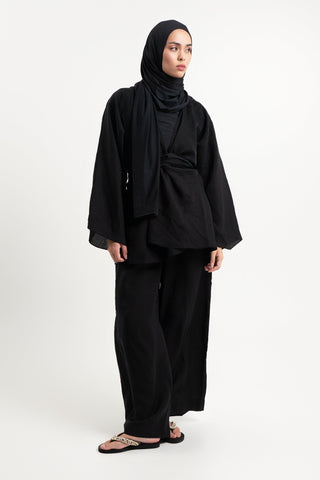 Elan Wrap Top - Black